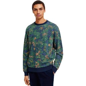 Scotch and Soda - Sweater Multicolour Print - Heren - Maat L - Regular-fit