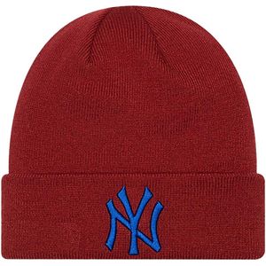 New Era Beanie/ Muts - New York Yankees Rood met Blauw Logo