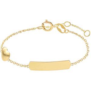 Lucardi - Kinder Armband - 14 Karaat Goud - Goud - 13 cm