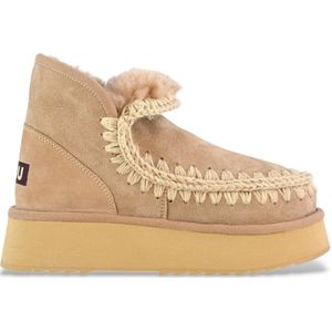 Mou - MU.FW681000A - Leren Enkellaarsjes - Bruin - Mini Eskimo Platform