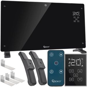 GEKO Stijlvolle elektrische convectorverwarming - 2500W - WiFi & afstandsbediening - zwart