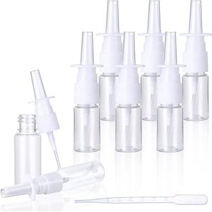 Navulbare neussprayfles met fijne spraynevel - 6 stuks - 10 ml - lege kunststof verstuiver met druppelaar