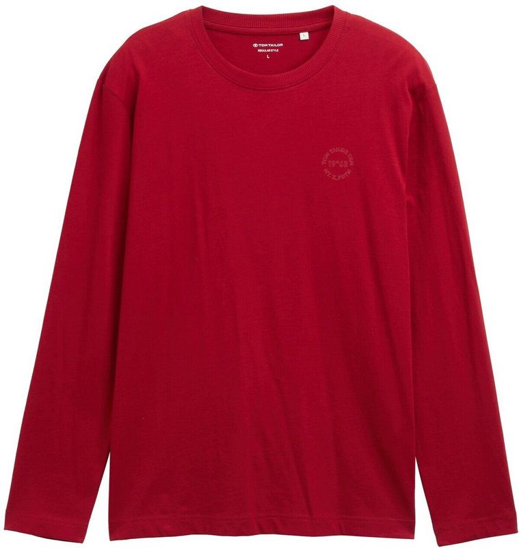 TOM TAILOR - Shirt - Rood - Lange Mouw