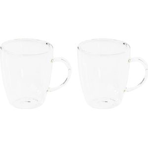 Set van 2x dubbelwandige koffieglazen / cappuccino glazen 270 ml - Dubbelwandige glazen voor cappuccino