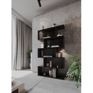 Meubel Square - Boekenkast DIAMOND - Zwart - Opbergkast - Boekenplank