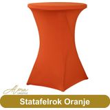 Alora Statafelrok oranje 80 cm - Statafel Tafelrok - Statafelhoes - Stretch – ∅80 x 110 cm – geschikt voor Horeca Evenementen - Sta Tafel Hoes - Statafel - Staantafelhoes - Cocktailparty - Trouwerij - Sta-tafel rok