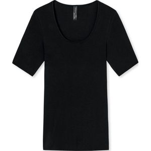 SCHIESSER Luxury T-shirt (1-pack) - dames shirt korte mouwen zwart - Maat: 38