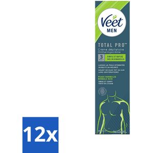 Veet for Men - Ontharingscreme - Normale Huid - 200ml - Voordeelverpakking - 12 stuks