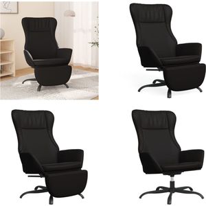 vidaXL Relaxstoel met voetensteun kunstleer glanzend zwart - Relaxstoel Met Voetensteun - Relaxstoelen Met Voetensteunen - Zetel Met Voetensteun - Relaxstoel