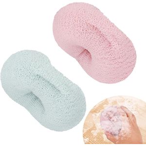 Nordivar - Superzachte Badbal voor Exfoliatie en Reiniging van Lichaam - Badspons met Handvat en Scrubber - Badborstel voor Mannen en Vrouwen - Badaccessoires met Koord.