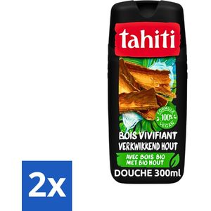 Tahiti - Douchegel - Verkwikkend Bio Hout - 100% Vegan - 300 ml - Voordeelverpakking - 2 stuks