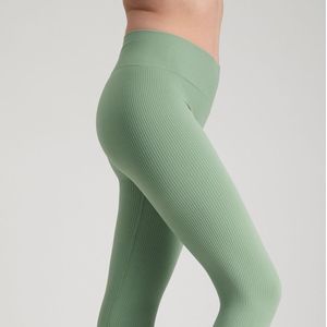 Sportlegging Dames High Waist - Squat Proof - Luxe Ribstof - Naadloos - Made in Italy - Groen - XL - SO TIGHT