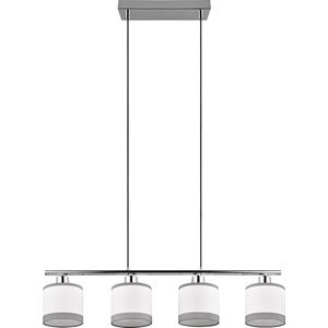 LED Hanglamp - Trion Vamos - E14 Fitting - 4-lichts - Rechthoek - Chroom - Metaal