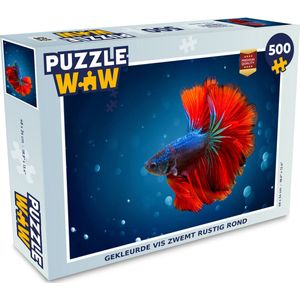 Puzzel Vis - Water - Rood - Legpuzzel - Puzzel 500 stukjes