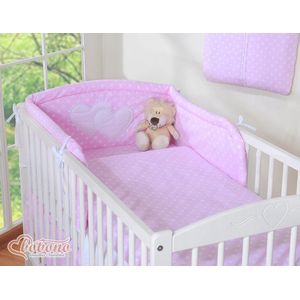 Bobono Kinderbeddengoed 3-delig Hartjes Roze Katoen