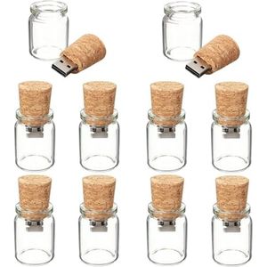 Schattige Driftflessen USB Flash Drives - 10 Stuks, 16 GB, Groene Geheugenstick, Perfect als Kerstcadeau