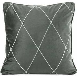 Decoratieve Kussensloop Margot Velours 45x45 cm Zilver Grijs