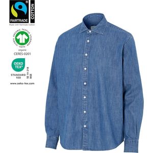 Cottover DENIM SHIRT COMFORT MAN - GOTS GECERTIFICEERD 141036 - Blauw - 36