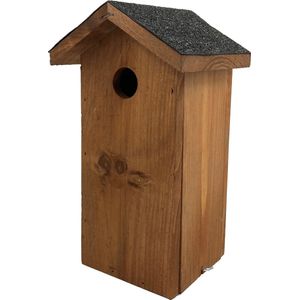 GARDEN SPIRIT Vogelhuisje met bitumen dakje Nestkastje 12 x 12 x 28 cm