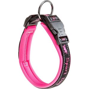 Ferplast Sport Dog Halsband - Nylon - Zachte voering - Roze - Breedte 25 mm - Nekomtrek 55 - 65 cm (GELIEVE ALVORENS BESTELLEN OPMETEN)