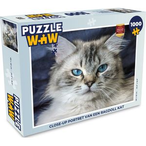 Puzzel Close-up portret van een Ragdoll kat - Legpuzzel - Puzzel 1000 stukjes volwassenen