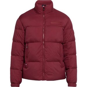 Tommy Hilfiger Garment Dye Puffer Jas - Heren winterjas - Bordeaux Rood - Maat M