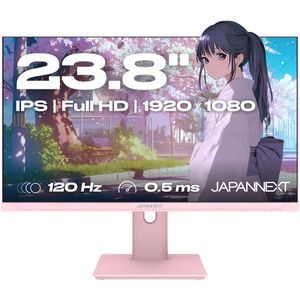 JAPANNEXT Gaming Monitor 23.8"" IPS Full HD (1920x1080) 120Hz 0.5ms Pastel Roze | JN-IPS238G120F-HSP-PK
