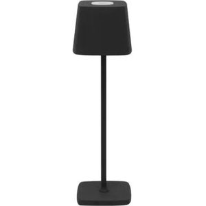 Tafellamp Oplaadbaar – Draadloos en dimbaar – Vierkant - Moderne touch lamp – Nachtlamp Slaapkamer – 38 cm – Zwart