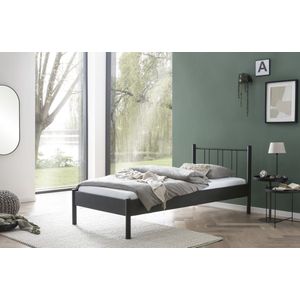 Bed Box Wonen - Metaal - bed - Moon - zwart - 90x190 - eenpersoons - Design