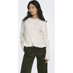 JDY - Vest - O-hals - Lange Mouwen - Knoop en Lussluiting - Ruches - Knit Fit