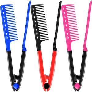 Green Glow - Stijlkam voor salonkapsels, haarstyling en knopenhaar - Set van 3 kammen (roze, blauw en rood)