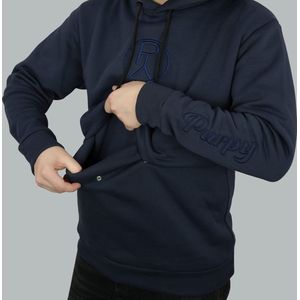 Purpy Hoodie Navy L - hoodie - oversized - met grote zak - Purpy - trui met zak - super warm - extra comfortabel - designer hoodie - streetwear hoody - reis hoodie - Reizen - super zacht