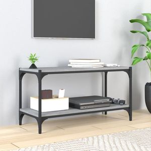 The Living Store TV-meubel - Industriële charme - Duurzaam hout en staal - 80x33x41cm