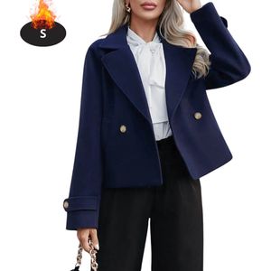 Bovista Mantel Dames - Tussenmantel - Jas - Mantelpakje - Trenchcoat - Overjas - Overcoat - Winter - Marineblauw - S