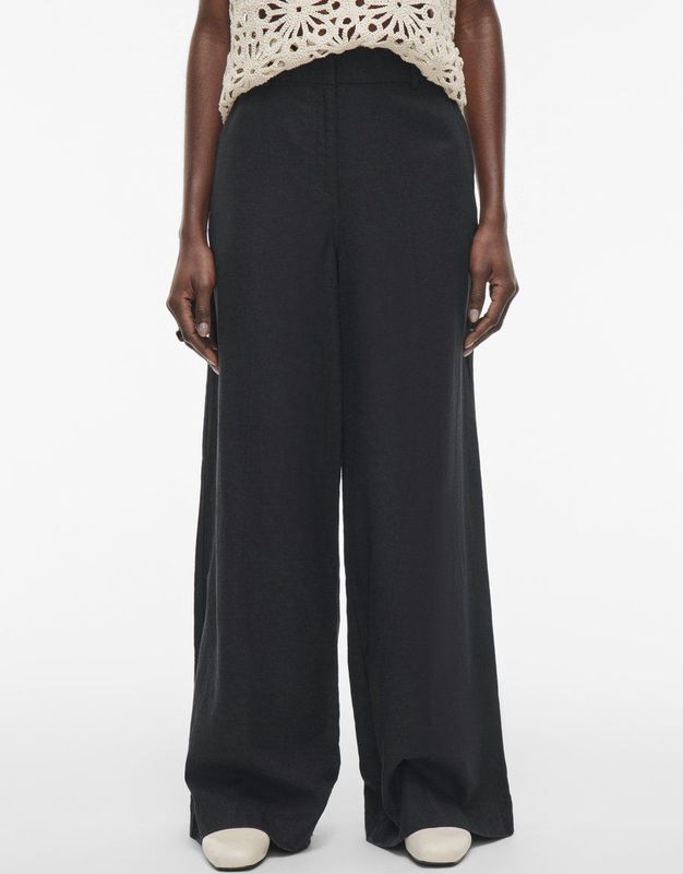 Rouge Edit - Rousummer HW WF Trouser - Zwarte Pantalon - Hoge Taille - Dames