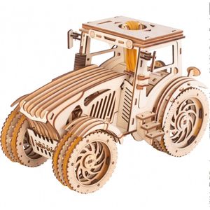 Bouwpakket Tractor Mechanisch van hout