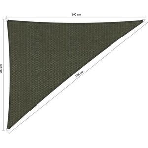 Shadow Comfort® Driehoek 90° schaduwdoek - UV Bestendig - Zonnedoek - 500 x 600 x 780 CM - Deep Grey