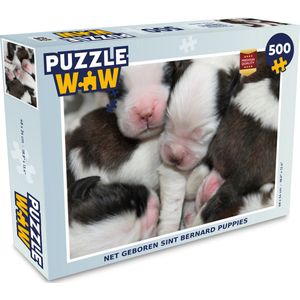 Puzzel Net geboren Sint Bernard puppies - Legpuzzel - Puzzel 500 stukjes