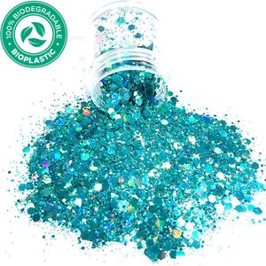 Biologisch Afbreekbaar Chunky Glitters (Lichtblauw) [Volume 8g - Biodegradable Festival Jewels Glitter Outfit Lichaam en Gezicht - Make-up Face Body - Kinderen Volwassenen Dames - Eco Friendly]