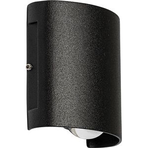 QAZQA silly - Moderne LED Wandlamp Up Down voor buiten - 2 lichts - D 4 cm - Zwart - Buitenverlichting