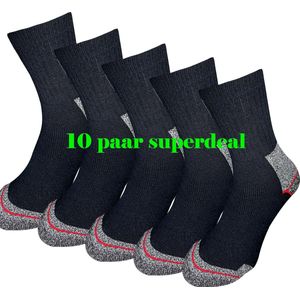 WeirdoSox - Werksokken heren met versterkte hiel en teen - 10 paar - Zwart - Sokken Heren - Maat 43/46