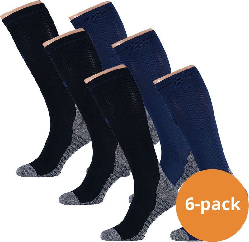 Xtreme Compressie Sokken Hardlopen 6-pack Multi Blue