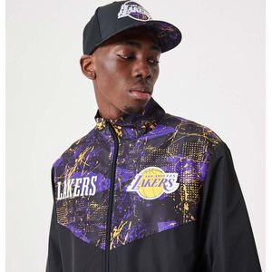 New Era Track Jacket - LA Lakers - NBA - Maat M - All Over Print Black - Tussenjas Heren - Zomerjas Heren