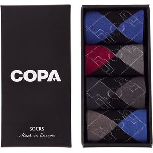 COPA - Argyle Football Pitch Sokken Box - Zwart - Unisex