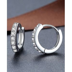 Oorringetjes zilverkleur met zirkonia