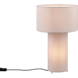 LED Tafellamp - Torna Balin - E27 Fitting - Rond - Grijs - Textiel