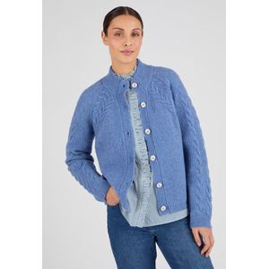 Damart - Kabelgebreid Thermolactyl vest - Blauw - S