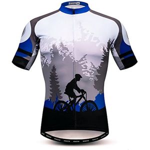 Korte Mouwen Fietsshirt voor Mannen - Ademend Sportshirt met Drie Rugzakken