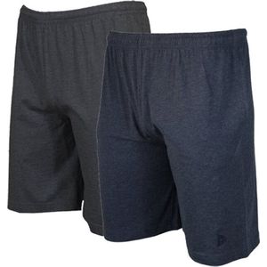 2-Pack Donnay Ess. joggingshort Roy - Sportshort - maat S - Charcoal/Deep blue marl (588)