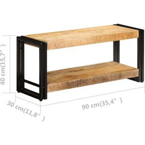 The Living Store Halkast Antieke Stijl - Mangohout - 90x30x40cm - Handgemaakt